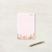 Post-it® Monogramme vert - Notes minimalistes modernes (Sur un bureau)