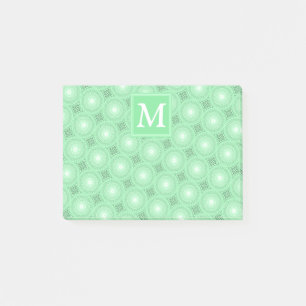 Post-it® Monogramme vert ressort cercles motif