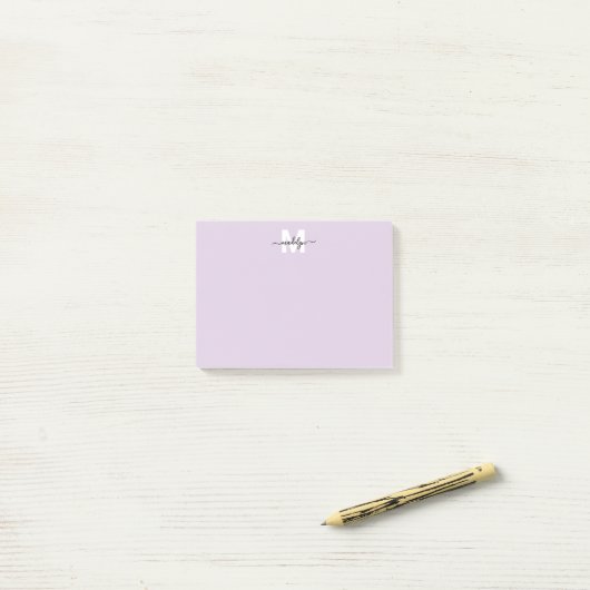 Post-it® Monogramme Violet (Sur un bureau)