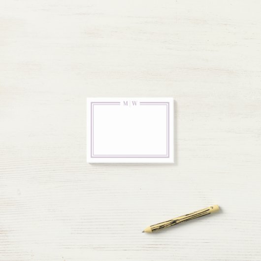 Post-it® Monogramme Violet (Sur un bureau)