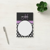Post-it® Monogramme violet noir blanc Polka point (Bureau)