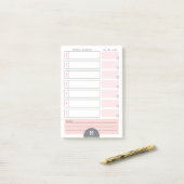 Post-it® Monogramme Weekly Planner Peony Notes (Sur un bureau)