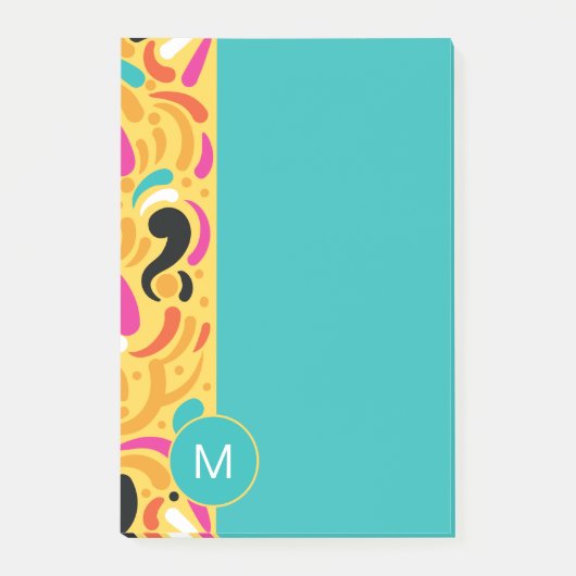 Post-it® Monogrammed Boldy Colored Abstract (Devant)
