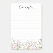 Post-it® Monogrammed Colorful Flower Garden Floral Lined (Devant)
