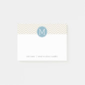 Post-it® Monogrammes personnalisés Chevron bleu pastel et l (Devant)