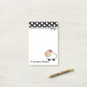 Post-it® Monographie de pois de mouton mignon (Sur un bureau)