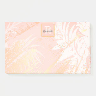 Post-it® Monographie feuille de palme d'or rose