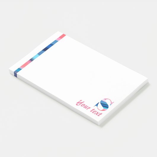 Post-it® Monographie initiale S corail bleu dégradé Notes (Incliné)
