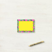 Post-it® Monstera Feuilles et Hibiscus, rose Turquoise sur  (Sur un bureau)