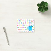 Post-it® Monstre bleu-clair mignon de bande dessinée (Bureau)