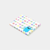 Post-it® Monstre bleu-clair mignon de bande dessinée (Incliné)