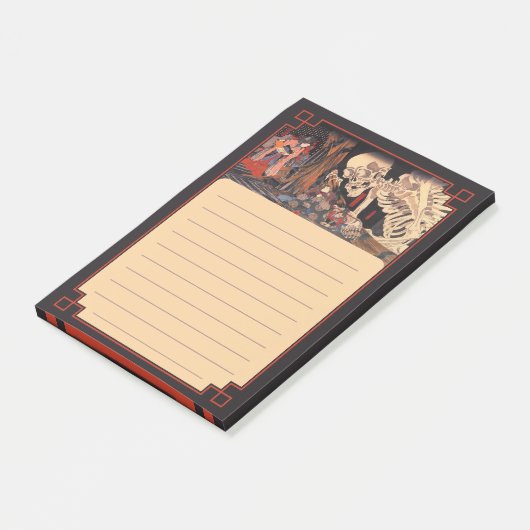 Post-it® Monstre de squelette japonais éffrayant (Incliné)