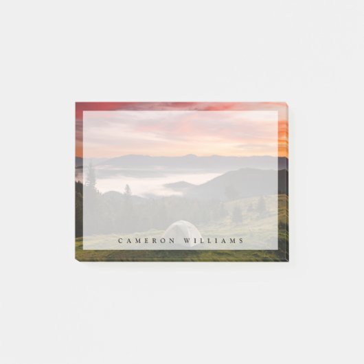Post-it® Montagnes | Camping Foggy Sunrise (Devant)