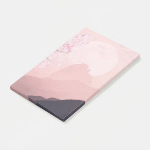 Post-it® Montagnes roses mauves et horizon de soleil