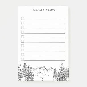Post-it® Montagnes tracées à la main pour la liste de tâche