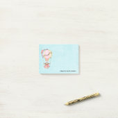 Post-it® Montgolfière mignonne avec ours aquarelle (Sur un bureau)