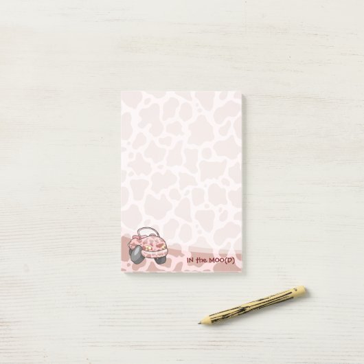 Post-it® Moo Car (Sur un bureau)