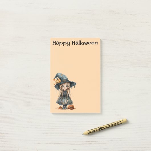 Post-it® Moonlit Mischief — A Rustic Halloween Charm (Sur un bureau)