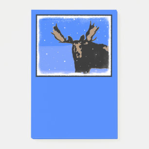 Post-it® Moose en hiver - Art original de la faune