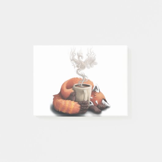 Post-it® Morning Fox - cute coffee animal (Devant)