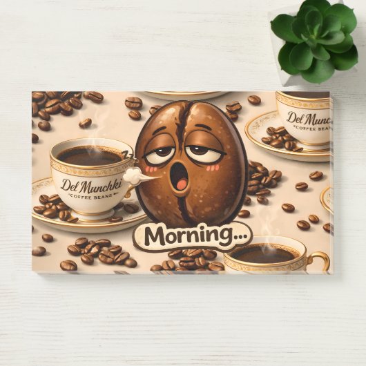 Post-it® Morning, sleepy coffee bean funny relatable post (Bureau)