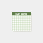 Post-it® Moss Green En vichy Varsity Lettres Nom (Devant)