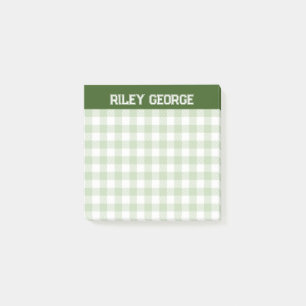 Post-it® Moss Green En vichy Varsity Lettres Nom