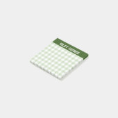 Post-it® Moss Green En vichy Varsity Lettres Nom (Incliné)