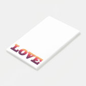 Post-it® Mot d'amour violet, notes postées rose (Incliné)