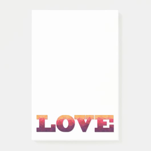 Post-it® Mot d'amour violet, notes postées rose (Devant)