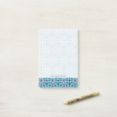 Post-it® Motif abstrait dans bleu et gris (Sur un bureau)