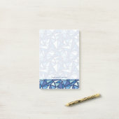 Post-it® Motif Abstrait de glace bleue (Sur un bureau)