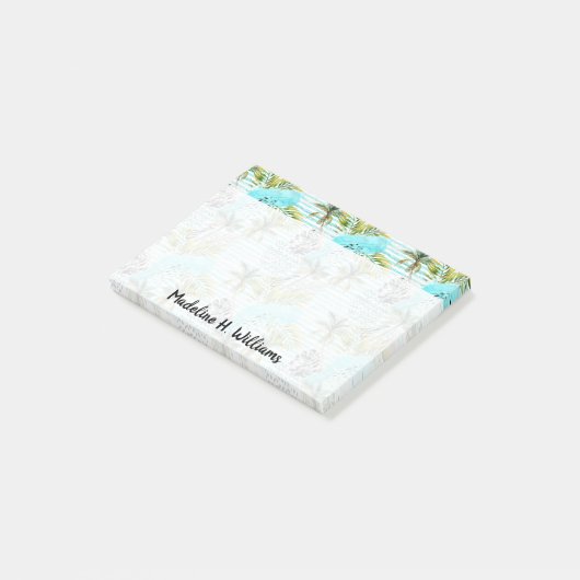 Post-it® Motif abstrait de palmier d'aquarelle (Incliné)