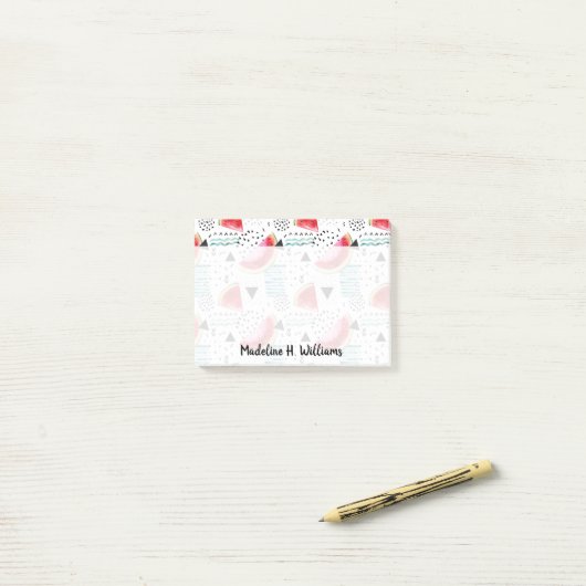 Post-it® Motif abstrait de pastèque (Sur un bureau)