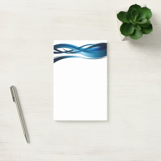 Post-it® Motif Abstrait moderne Blue Wave (Bureau)