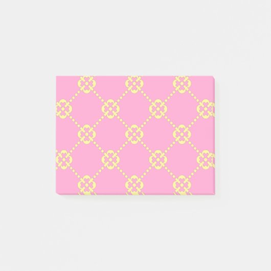 Post-it® Motif abstrait rose et jaune (Devant)