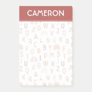 Post-it® Motif Alphabet arc-en-ciel amusant