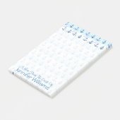 Post-it® Motif Ancre Bleu Pastel| Ajouter votre nom (Incliné)