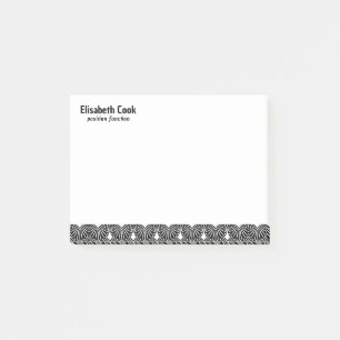 Post-it® Motif Art déco noir et blanc, texte personnalisé