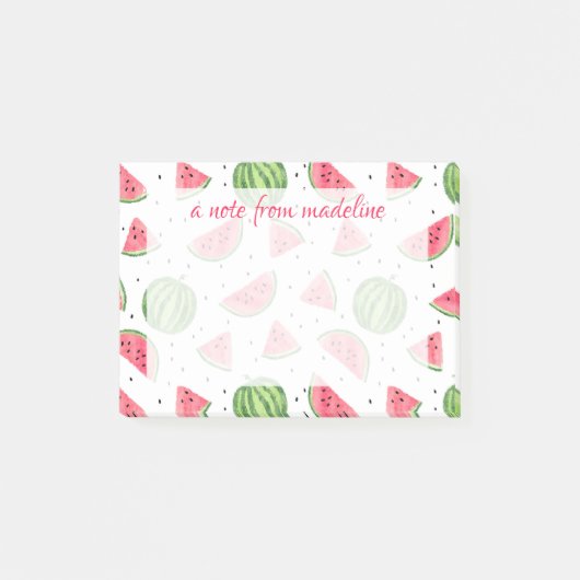 Post-it® Motif au néon de pastèques d'aquarelle (Devant)