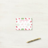 Post-it® Motif au néon de pastèques d'aquarelle (Sur un bureau)
