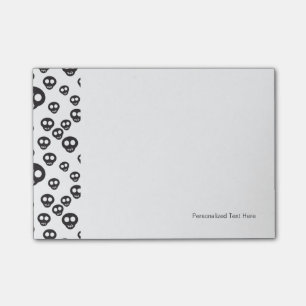 Post-it® Motif aux crânes noirs sur blanc