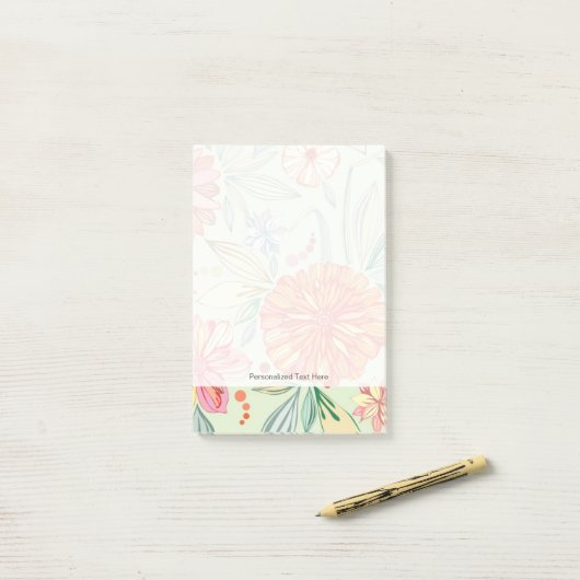 Post-it® Motif avec des asters (Sur un bureau)