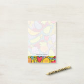 Post-it® Motif avec des fruits et légumes (Sur un bureau)