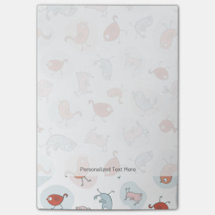 Post-it® motif avec des oiseaux de bande dessinée