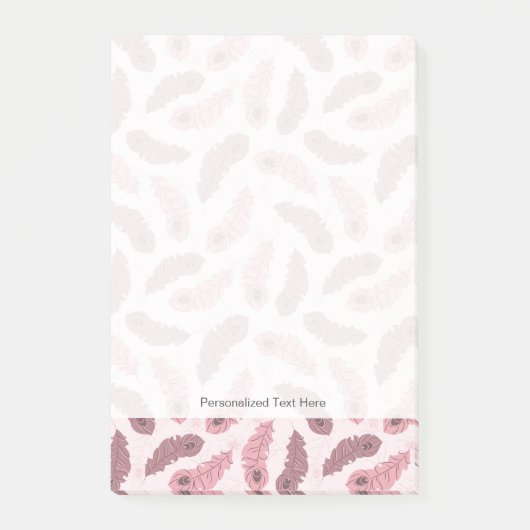 Post-it® motif avec des plumes de paon (Devant)
