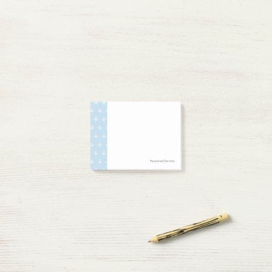 Post-it® Motif avec les ancres blanches sur le bleu (Sur un bureau)