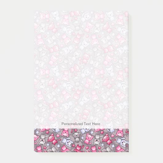 Post-it® motif avec les chats mignons de griffonnage de (Devant)