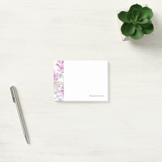 Post-it® Motif avec les fleurs roses (Bureau)