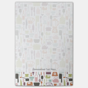 Post-it® Motif avec les icônes colorées de cuisine